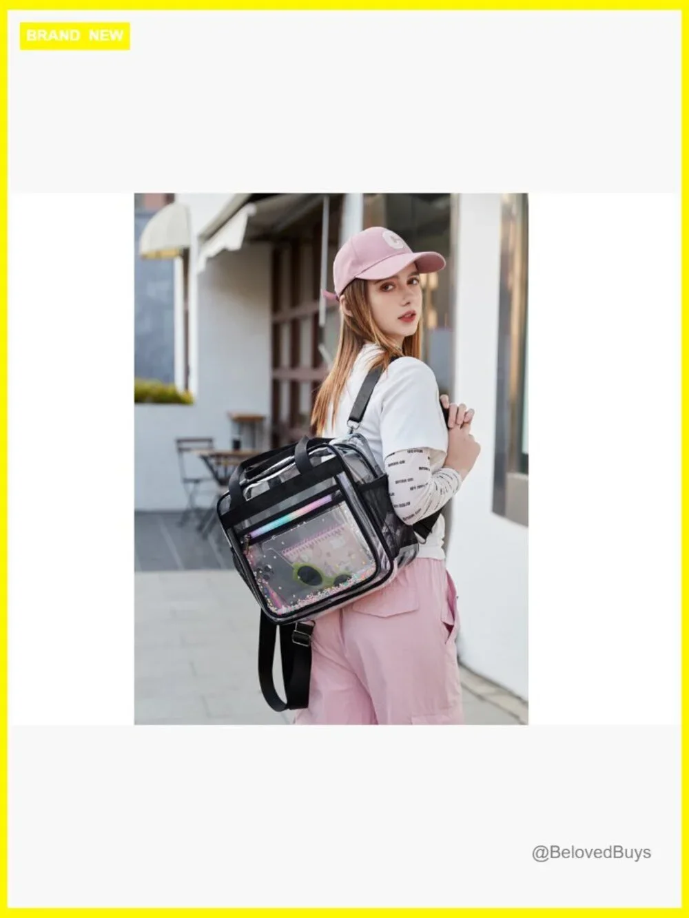 Clear Travel Tote Backpack Stadium Approved Crossbody Messenger Shoulder Handbag